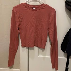 TNA waffle cropped long-sleeve shirt size L.  Never worn.